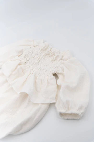 Vestito pagliaccetto bimba - Bianco