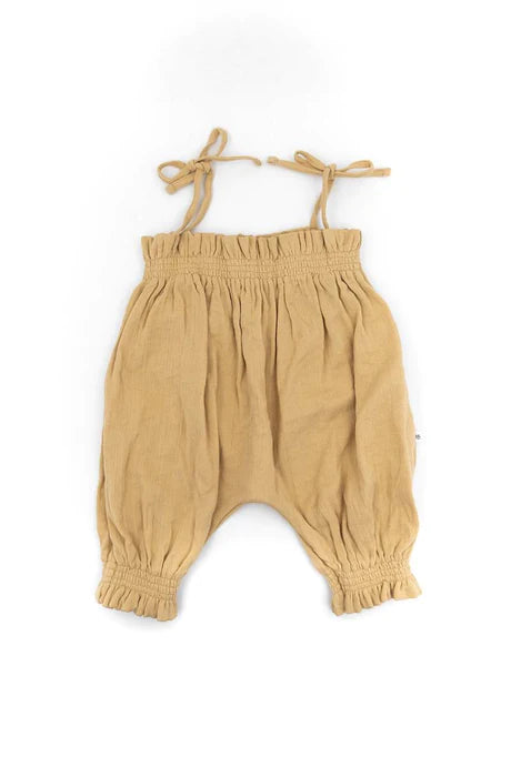 Tutina bimba con lacci spalle - Cammello