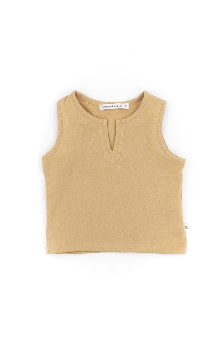 Top smanicato Muslin - Cammello