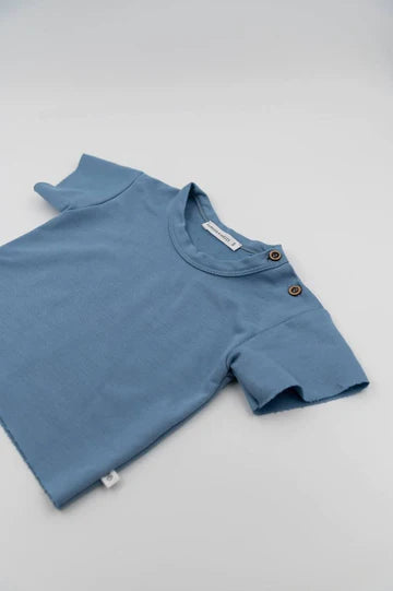 Shirt jogging maniche corte bimbo - Blu