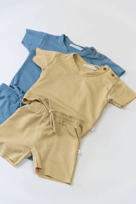Shirt jogging maniche corte bimbo - Blu