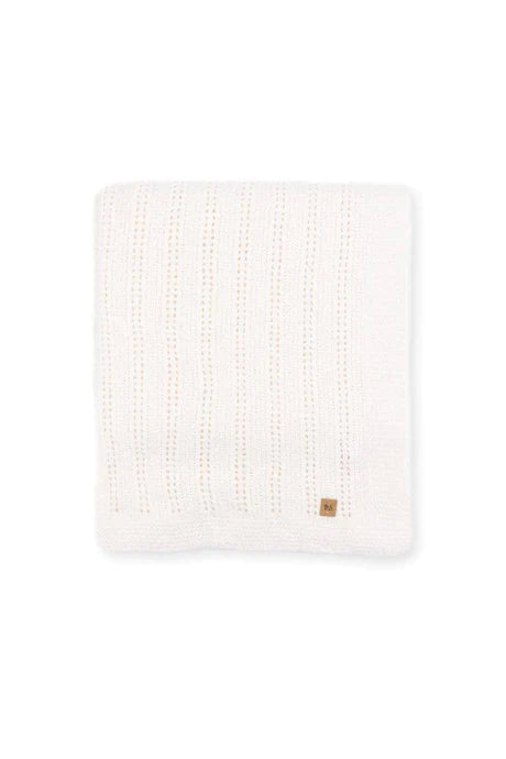 Copertina in lana cable 74*100 - Bianco
