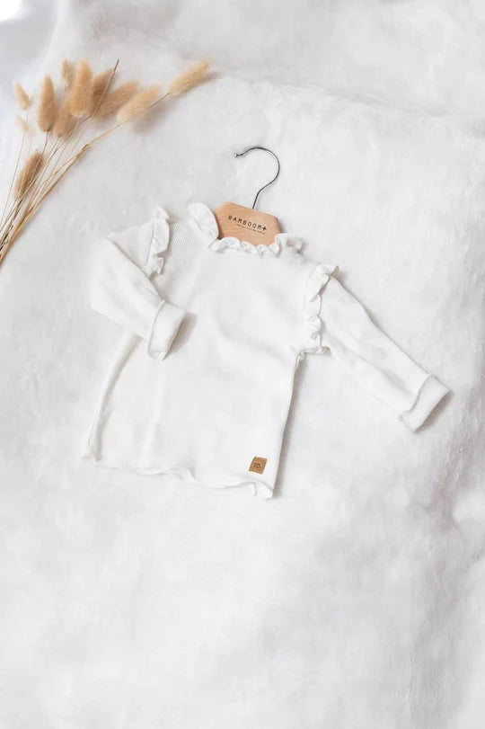 T-shirt maniche lunghe froufrou - Offwhite
