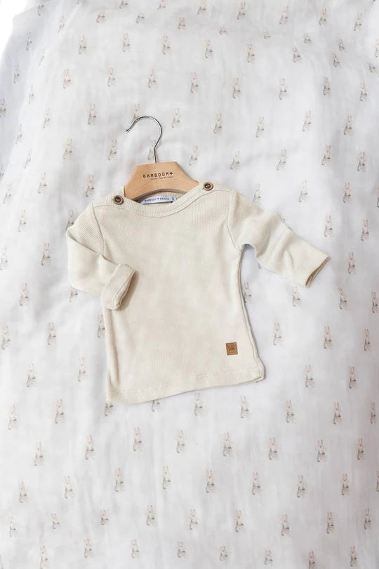T-shirt con bottoncini - Offwhite