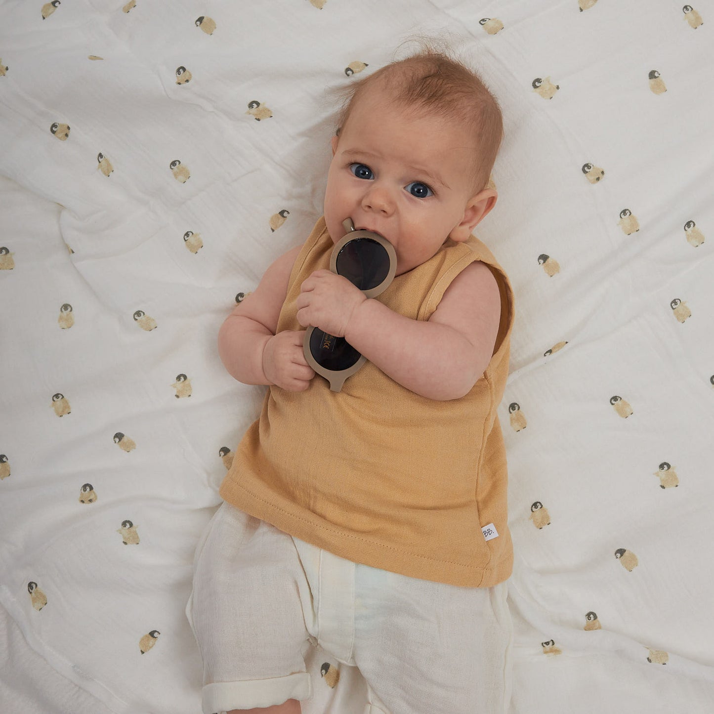Top smanicato Muslin - Cammello