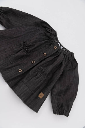 Blusa con apertura davanti - Dark Grey
