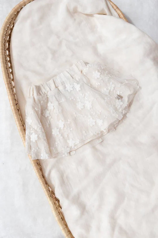 Gonna con embroidery - Offwhite