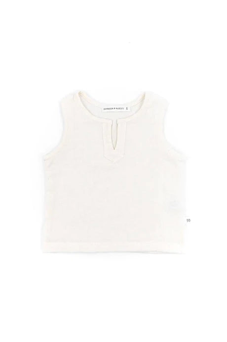 Top smanicato Muslin - Bianco
