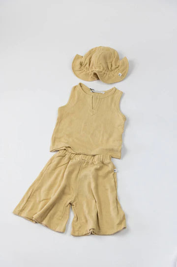 Top smanicato Muslin - Cammello