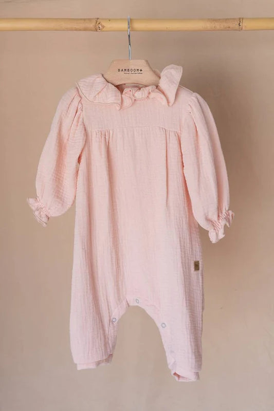 Tutina con collo volant - Water Pink