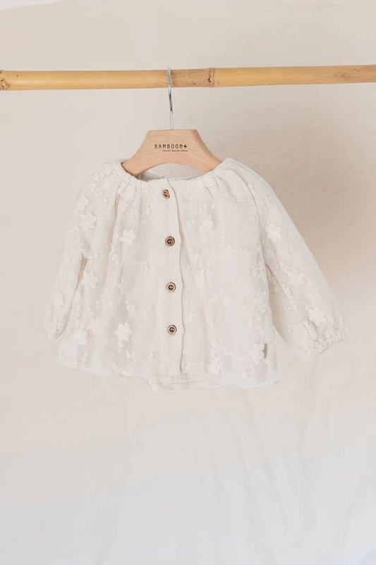 Blusa con apertura davanti Embrodery - Offwhite