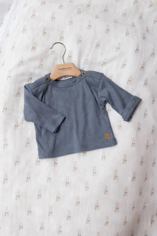 T-shirt con bottoncini - Jeans Blue