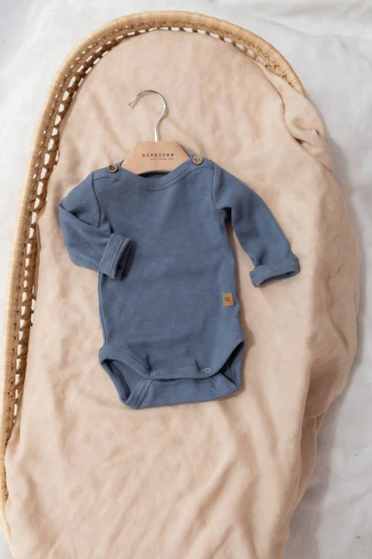 Body con bottoncini - Jeans Blue