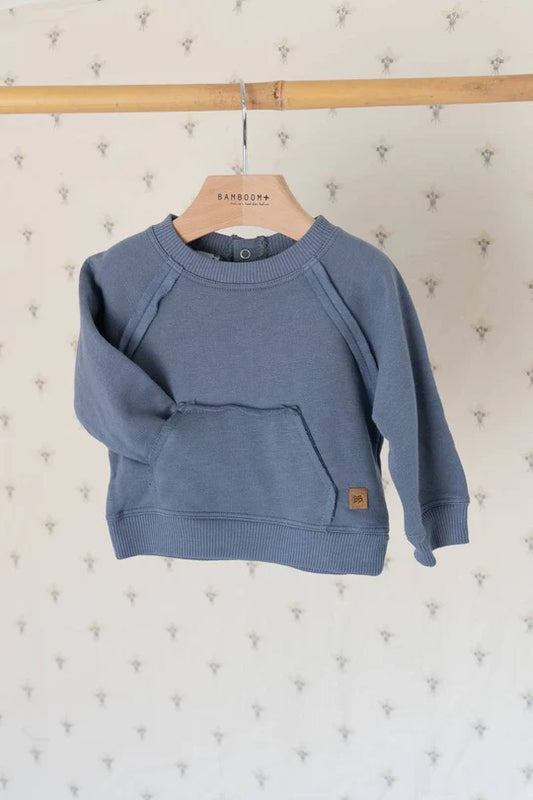 Maglione con tasca - Jeans Blue